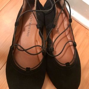 Lucky Brand Eaviee Ballet Flats CrissCross Slip on